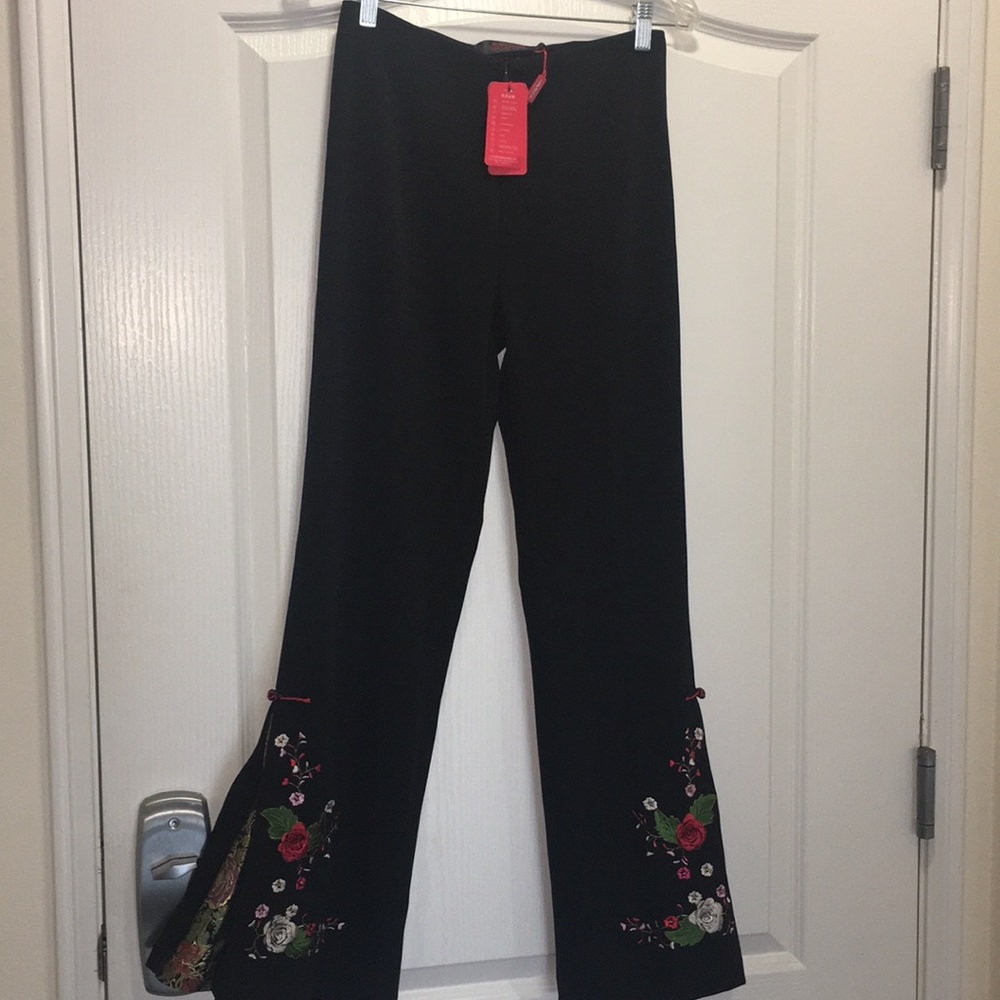 1 of a kind! Asian embroidered bell bottom pant
